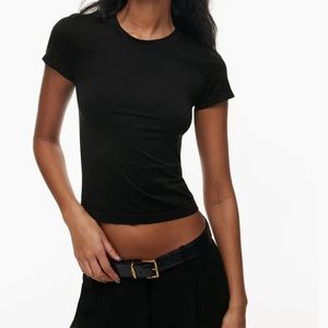 Aritzia Sunday Best color black Sinch Smooth Willow T-Shirt 5194